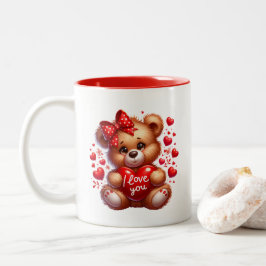 Caneca De Café Em Dois Tons Corações de São Valentim