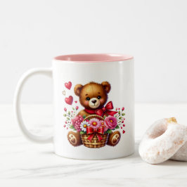 Caneca De Café Em Dois Tons Corações de São Valentim