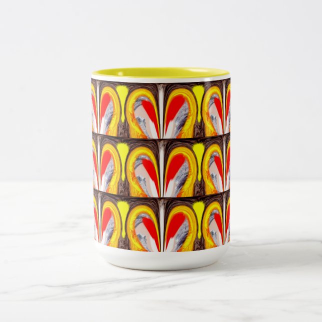 Caneca De Café Em Dois Tons Corações sortudos (Centro)