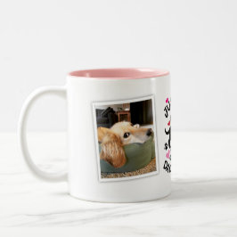Caneca De Café Em Dois Tons Corações Vermelhos Cor-de-rosa Cachorro Cachorro C
