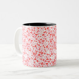 Caneca De Café Em Dois Tons Corações Vermelhos do Amor – Coleção de Dia dos Na