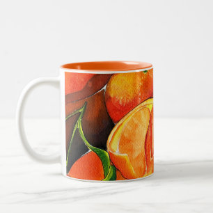 Caneca De Café Em Dois Tons Corante laranja-tangerina fruta
