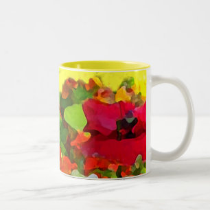 Caneca De Café Em Dois Tons Cores de Jardim Cheias