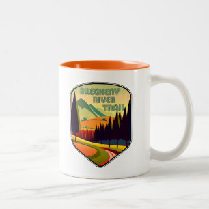 Caneca De Café Em Dois Tons Cores de Trilha do Rio Alegheny