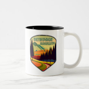Caneca De Café Em Dois Tons Cores do Bikeway da Bethpage