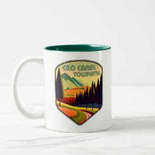Caneca De Café Em Dois Tons Cores do Canal Towpath da C&O