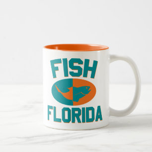 Caneca De Café Em Dois Tons Cores do Peixe na Flórida