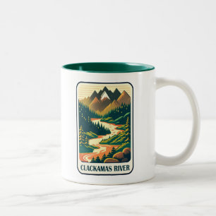 Caneca De Café Em Dois Tons Cores do rio Clackamas Oregon
