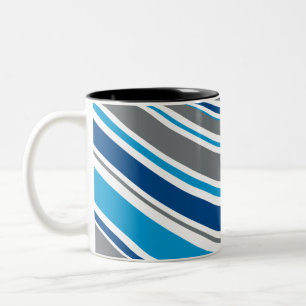 Caneca De Café Em Dois Tons Cores em estilo retrô Ondas