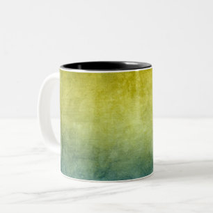 Caneca De Café Em Dois Tons Cores Grunares - Amarelo e Azul