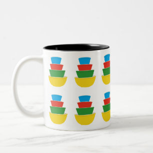 Caneca De Café Em Dois Tons Cores Primárias Pyrex Coffee Mug