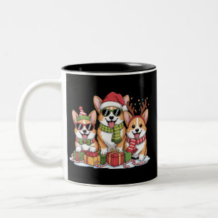 Caneca De Café Em Dois Tons Corgi Cachorro Natal Mãe Cachorro Dourado Dom Feri