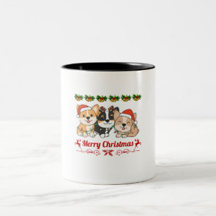 Caneca De Café Em Dois Tons Corgi Christmas Pajamas Dogs