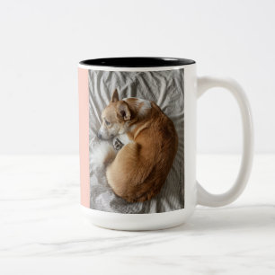 Caneca De Café Em Dois Tons Corgi, citando Tasha Tudor,