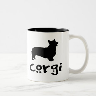 Caneca De Café Em Dois Tons Corgi com texto legal