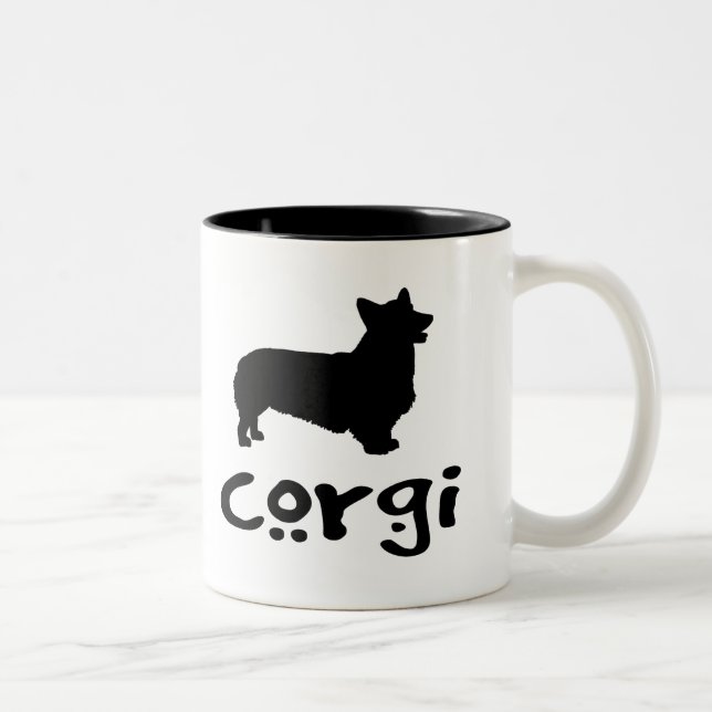 Caneca De Café Em Dois Tons Corgi com texto legal (Direita)