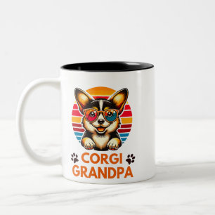 Caneca De Café Em Dois Tons Corgi Grandpa Retro Corgi Dog Lover Design