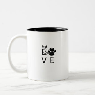 CANECA DE CAFÉ EM DOIS TONS CORGI LOVE
