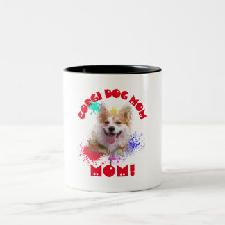 Caneca De Café Em Dois Tons Corgi Mãe Cachorro Melhor Mãe Nunca