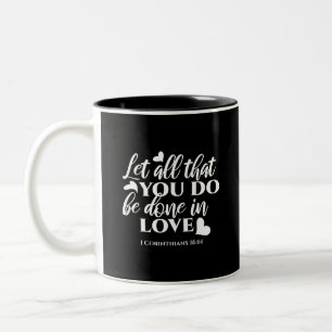 Caneca De Café Em Dois Tons Corintianos Pretos e Brancos 16:14 Bíblia Versa Ar