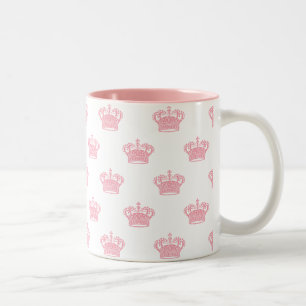 Caneca De Café Em Dois Tons Coroa 01 - Rosa em Branco