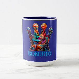 Caneca De Café Em Dois Tons Coroa de Grafite Real