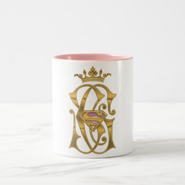 Caneca De Café Em Dois Tons Coroa do ouro de Supergirl (Centro)