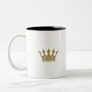 Caneca De Café Em Dois Tons Coroa Ouro Real Brilhante para Rei ou Rainha
