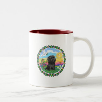 Caneca De Café Em Dois Tons Coroa - Shih Tzu Preto