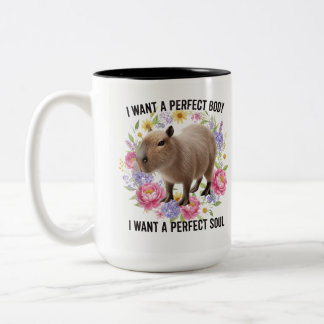 Caneca De Café Em Dois Tons Corpo Perfeito Alma Perfeita Capivara Fofo Saúde M