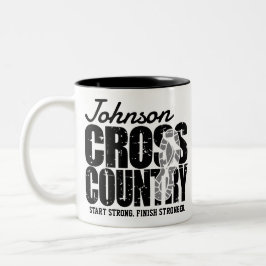 Caneca De Café Em Dois Tons Corredor da Equipe de Corrida de Cross Country ADD