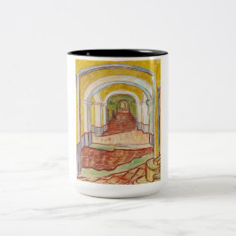 Caneca De Café Em Dois Tons Corredor no Asilo (por Vincent van Gogh)