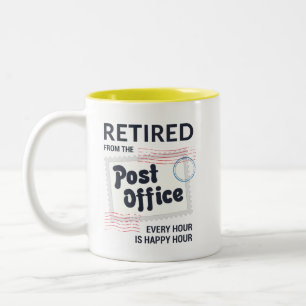 Caneca De Café Em Dois Tons Correio Trabalhador de Correio de Reforma Engraçad