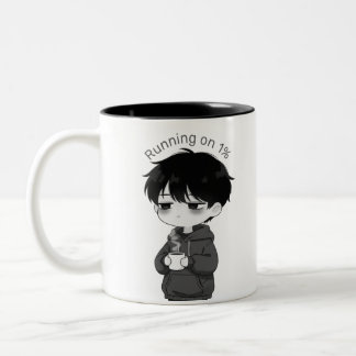 Caneca De Café Em Dois Tons Correndo com 1 Porcento de Ilustração de Café Chib