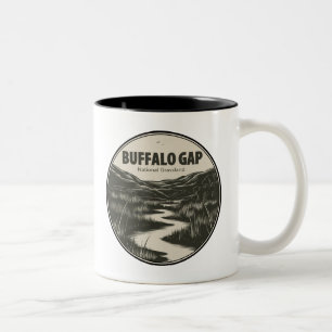 Caneca De Café Em Dois Tons Corrente de Buffalo Gap National Grassland