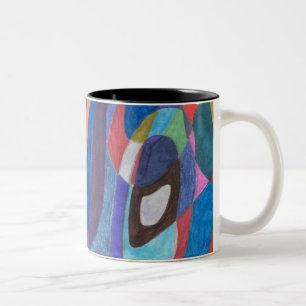 Caneca De Café Em Dois Tons Corrente de cor, Abstrato