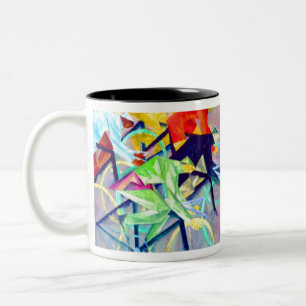 Caneca De Café Em Dois Tons Corrida de Bicicletas de Lyonel Feininger