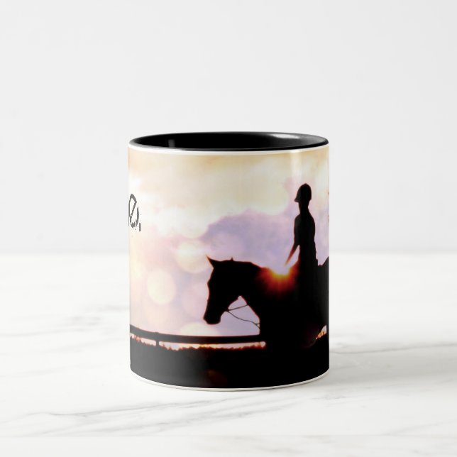 Caneca De Café Em Dois Tons Corrida de Cavalo Sunset (Centro)