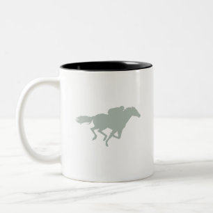 Caneca De Café Em Dois Tons Corrida de Cavalos de Cinzas