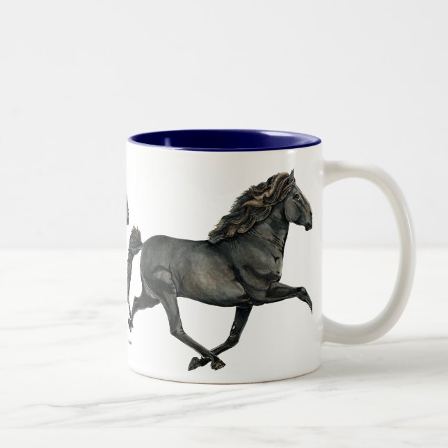 Caneca De Café Em Dois Tons Corrida de Cavalos Islandeses Gletta (Direita)