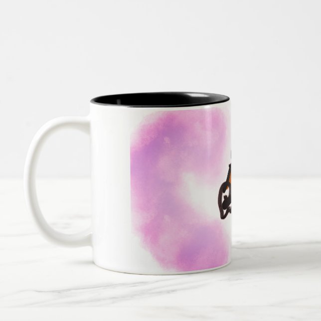 Caneca De Café Em Dois Tons Corrida de lobo no outono (Esquerda)