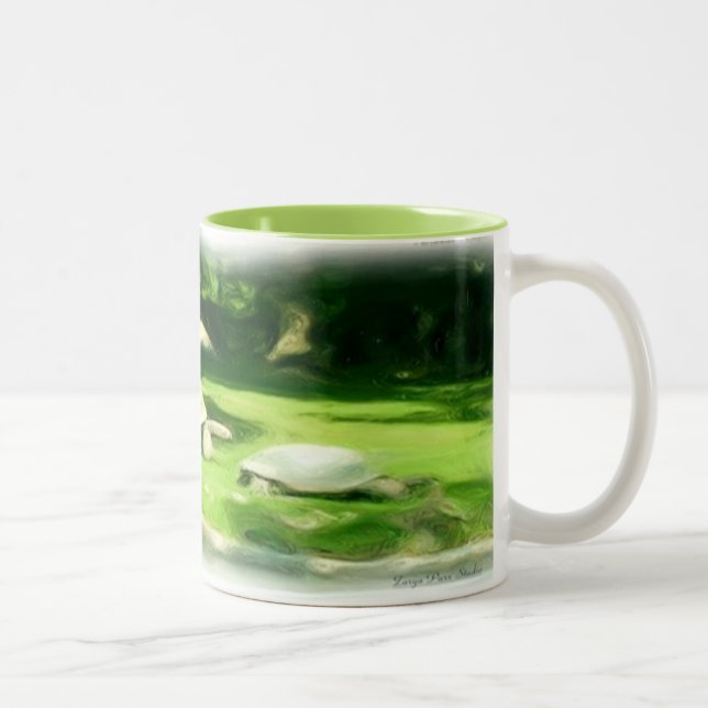 Caneca De Café Em Dois Tons Corrida de Tortoise (Direita)