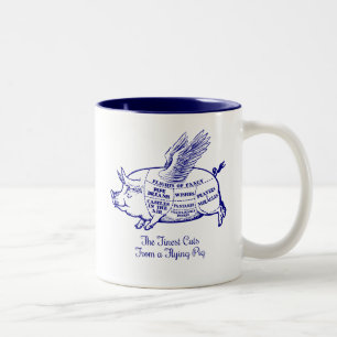 Caneca De Café Em Dois Tons Cortes de Porco Voador