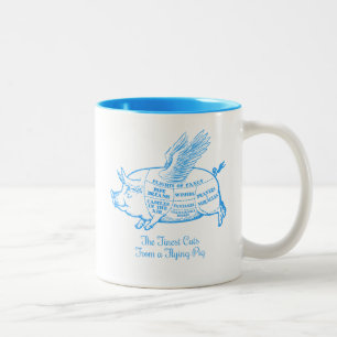 Caneca De Café Em Dois Tons Cortes de Porcos Voadores