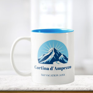 Caneca De Café Em Dois Tons Cortina d’Ampezzo Itália café com souvenir