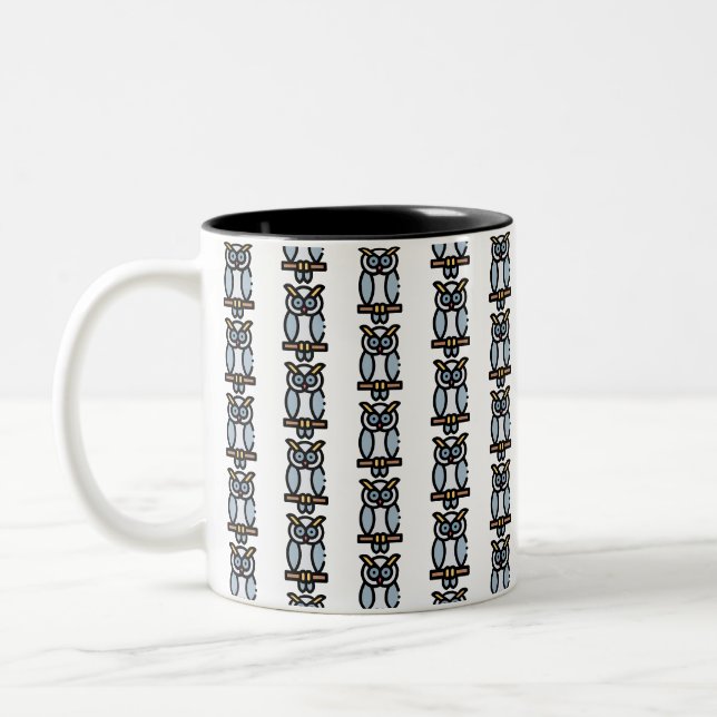 Caneca De Café Em Dois Tons Coruja (Esquerda)