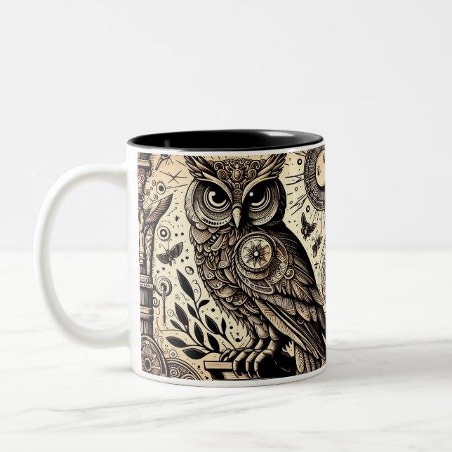 Caneca De Café Em Dois Tons coruja (Esquerda)