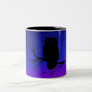 Caneca De Café Em Dois Tons Coruja Assustadora
