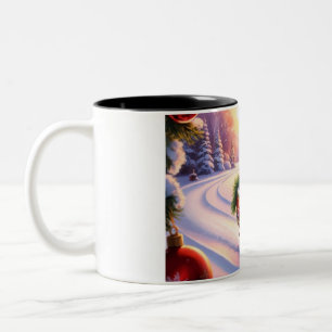 Caneca De Café Em Dois Tons Coruja de manga durante os feriados