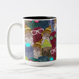 Caneca De Café Em Dois Tons Coruja na coroa